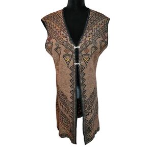 Women's Boho Tribal Alpaca Reversible Sweater Vest